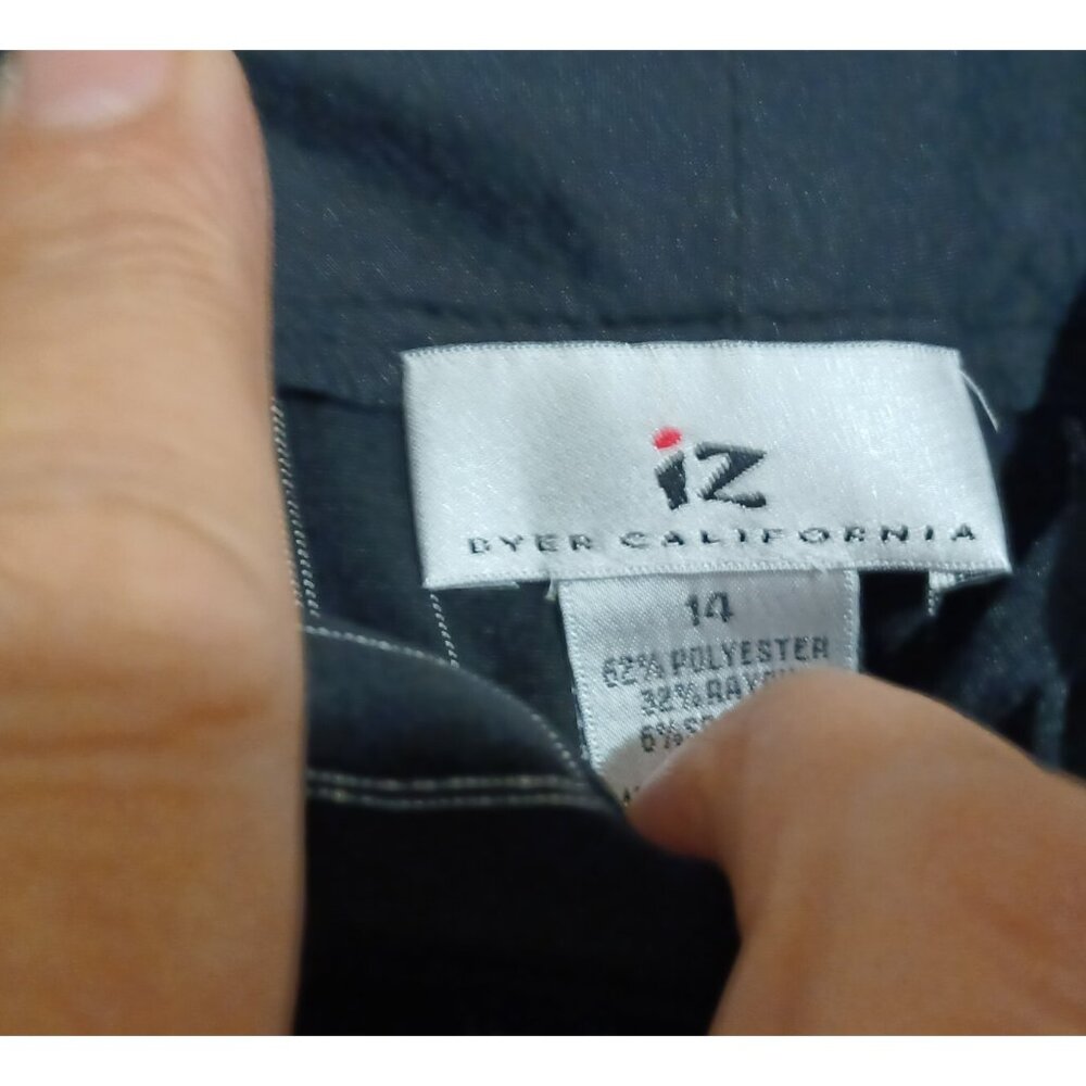 NWT Womens Black Pinstriped IZ dress pants Size 14 28X29 - Picture 4 of 5